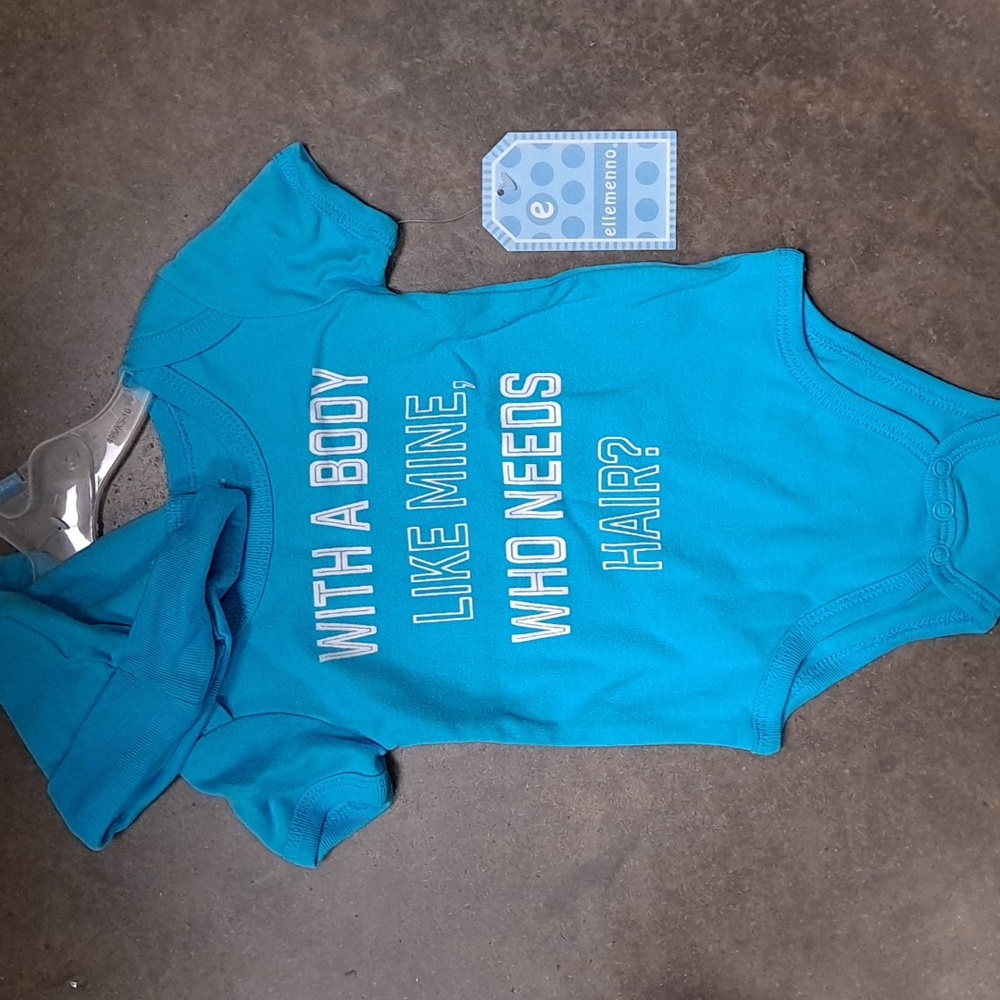 Ellemenno 3 month blue onesie